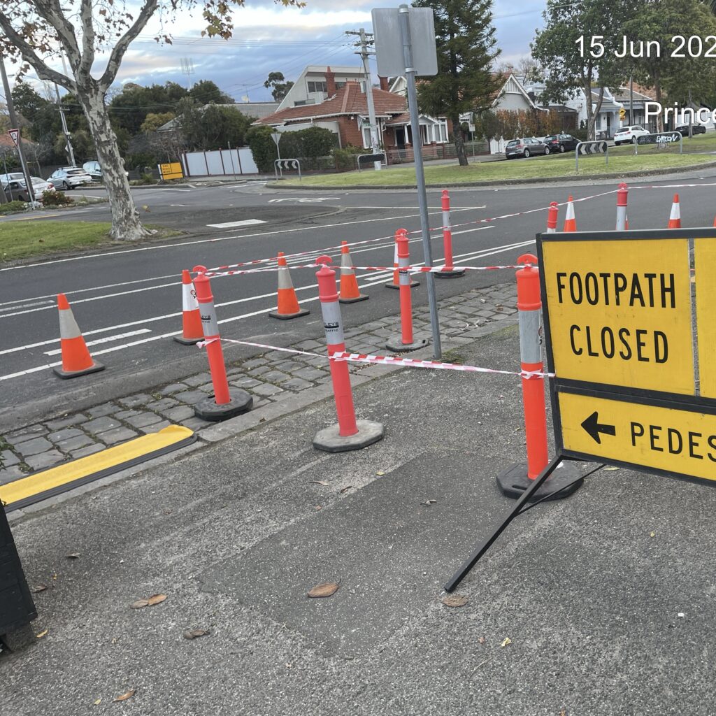 Temporary pedestrian walkway
