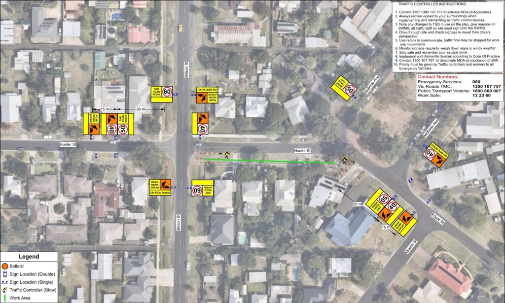Barleys Traffic | TMD1 Traffic Management Designer Course ABC_Civil_-_Billson_St___Hunter_St__Wonthaggi__Water_Booster_Works__-_TGS_29382_v1.0