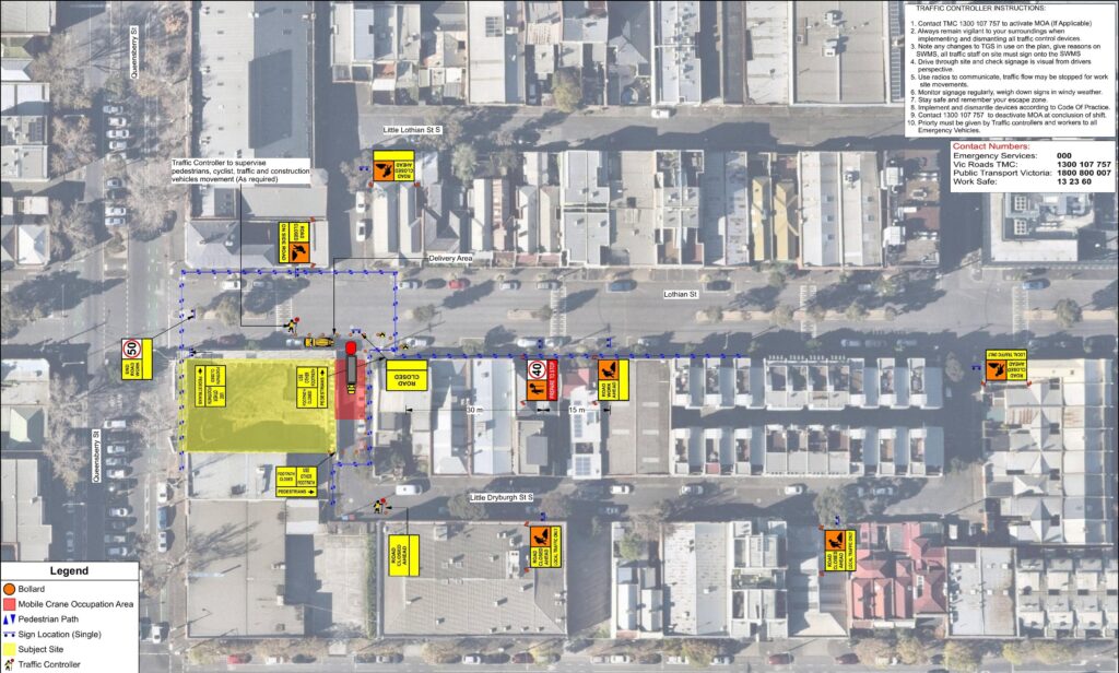 Barleys Traffic | TMD1 Traffic Management Designer Course Evve_Group_-_687-693_Queensberry_St__North_Melbourne__Concrete_Pour__-_TGS_28501_v1.1_-_Rear_Laneway_Closure