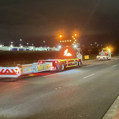 Deployed Barleys Traffic Management Blade Crash Cushion Attenuator